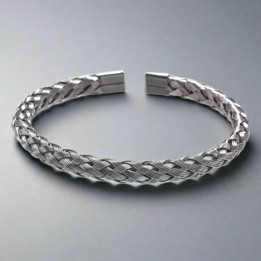 Silver Braided Kara Bracelet For Men Online In Pakistan