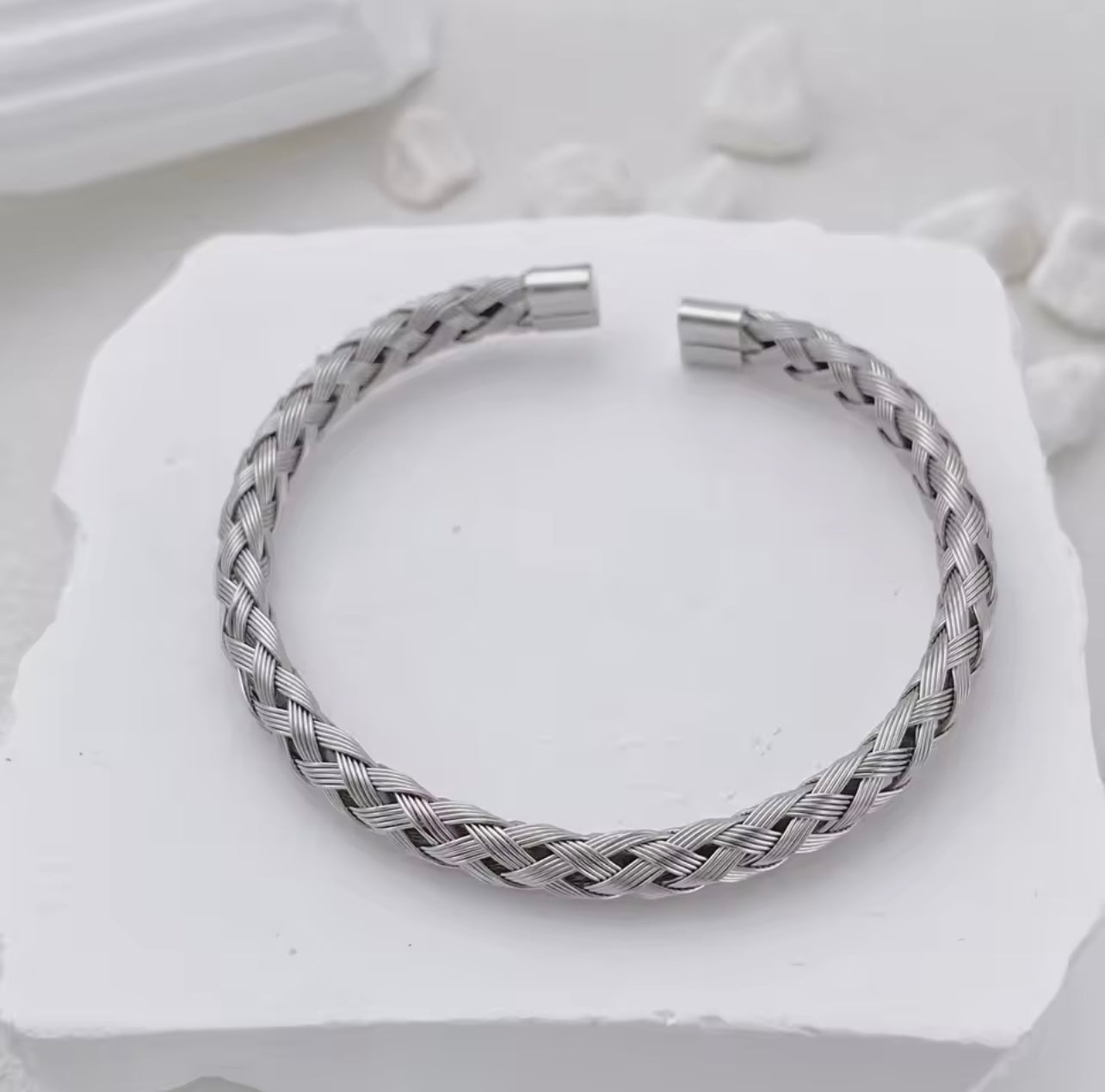 Silver Braided Kara Bracelet For Men Online In Pakistan