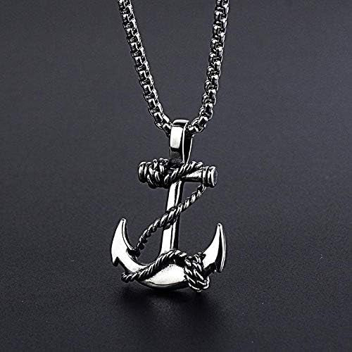 Silver anchor pendant necklace for men in Pakistan