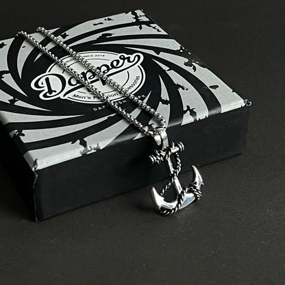 Silver anchor pendant necklace for men in Pakistan