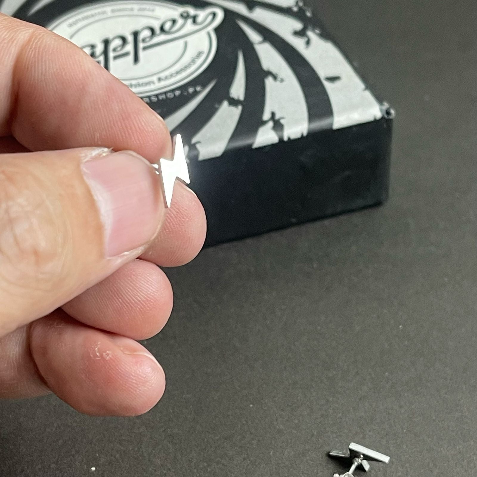 Silver light earrings for men online in Pakistan