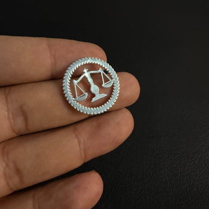 Silver scale of justice lawyer brooch for men online in Pakistan