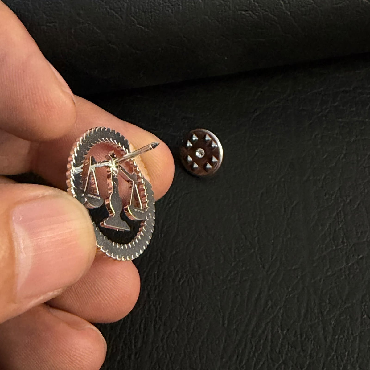 Silver scale of justice lawyer brooch for men online in Pakistan