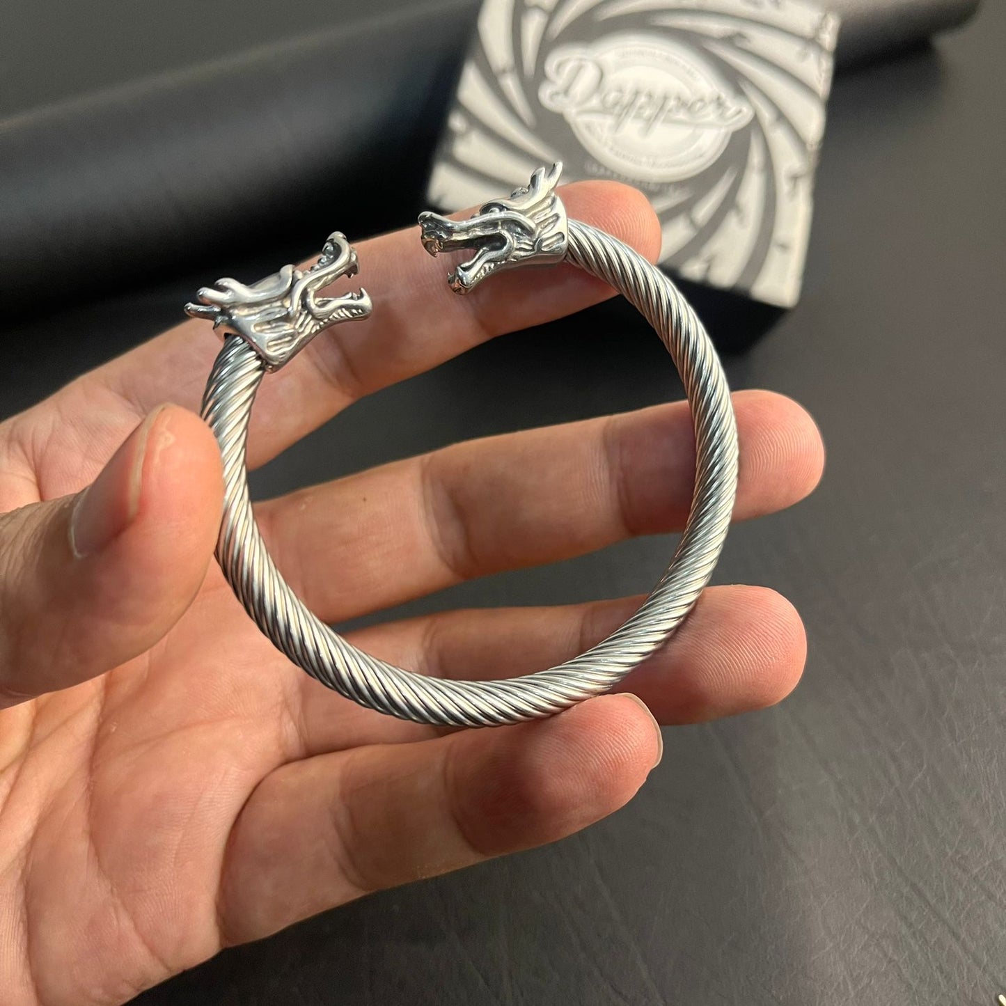 Silver stainless steel dragon bracelet for men boys online in Pakistan