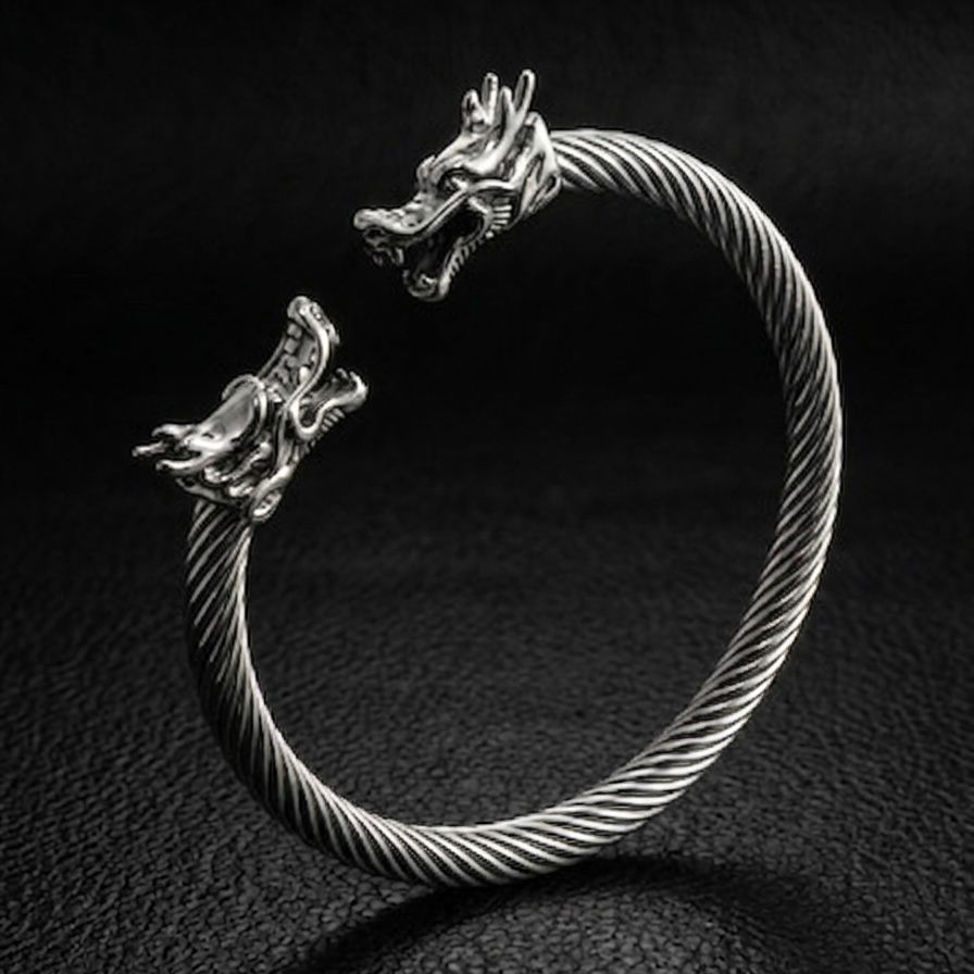 Silver stainless steel dragon bracelet for men boys online in Pakistan