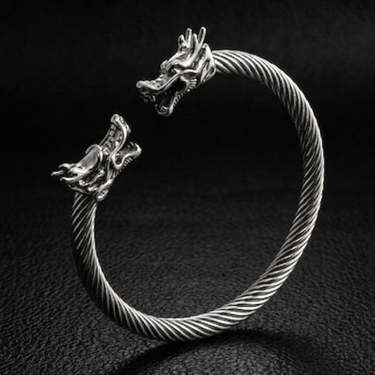 Silver stainless steel dragon bracelet for men boys online in Pakistan
