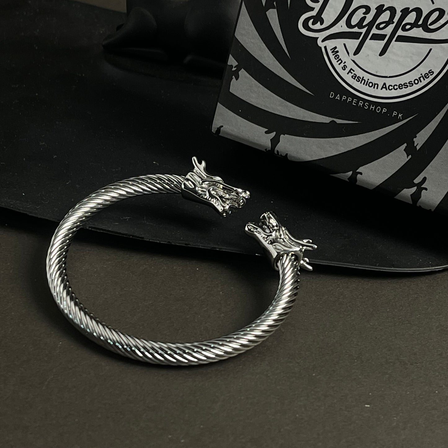 Silver stainless steel dragon bracelet for men boys online in Pakistan