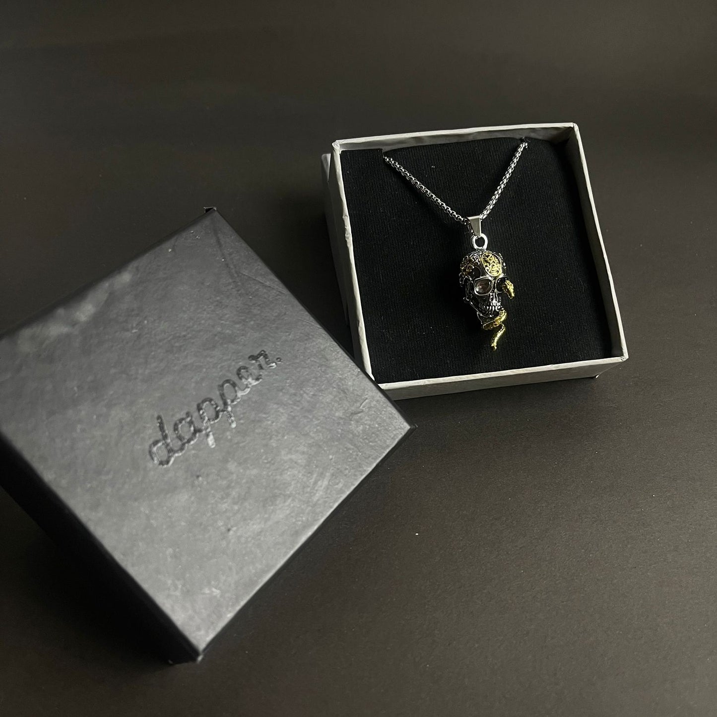 Skull and snake pendant necklace for men in Pakistan