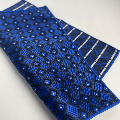 Square Pattern Royal Blue pocket square handkerchief online in pakistan