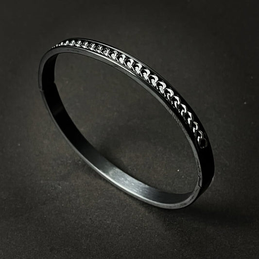 Stainless Steel Black Cuff Bracelet For Men In Pakistan