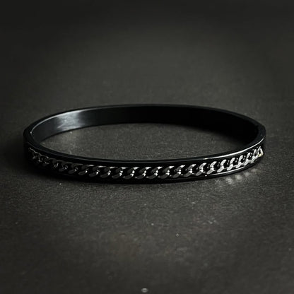 Stainless Steel Black Cuff Bracelet For Men In Pakistan