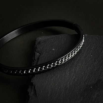 Stainless Steel Black Cuff Bracelet For Men In Pakistan