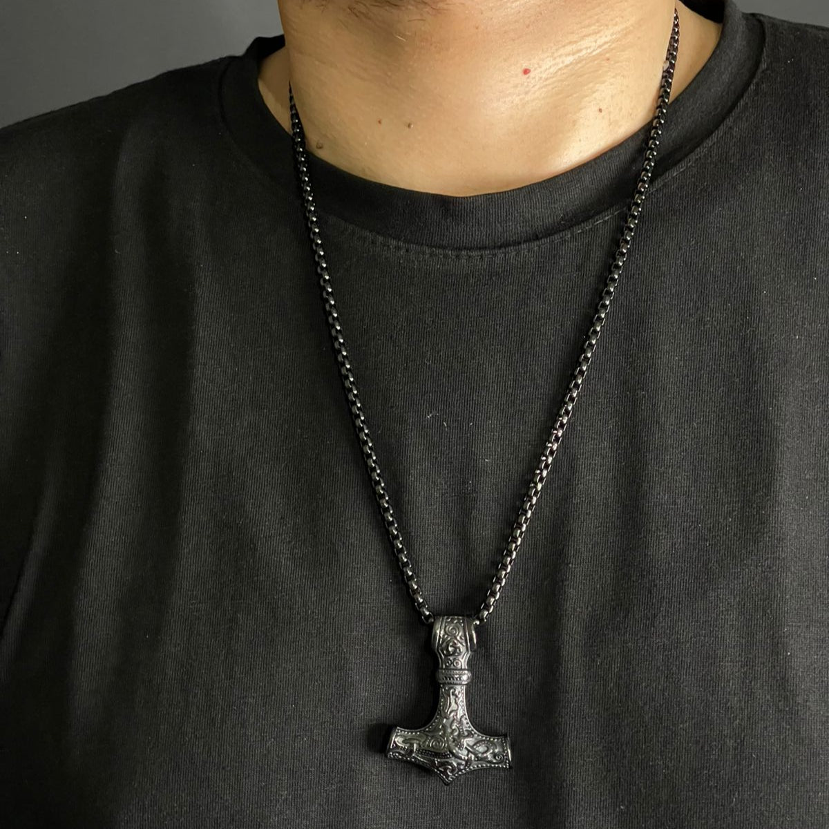 Viking Mjolnir Thor's Hammer Pendant Necklace for Men Online In Pakistan