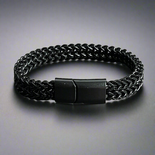 11mm Black Foxtail Chain Bracelet for Men