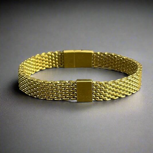 Noir Golden Mesh Chain Bracelet for Men