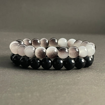 10mm Grey & Black Distance Bracelet