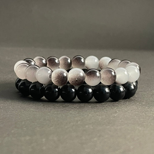 10mm Grey & Black Distance Bracelet