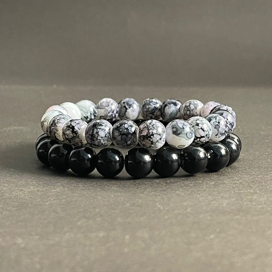 10mm Galaxy & Black Distance Bracelet