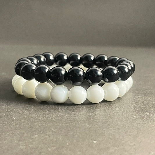 10mm White & Black Distance Bracelet
