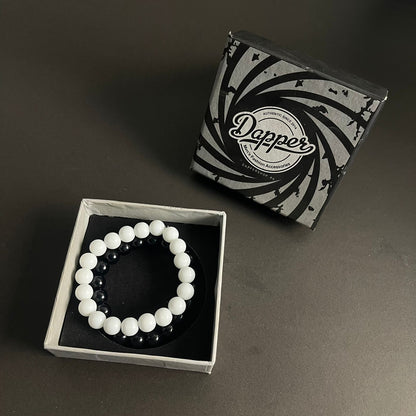 10mm White & Black Distance Bracelet