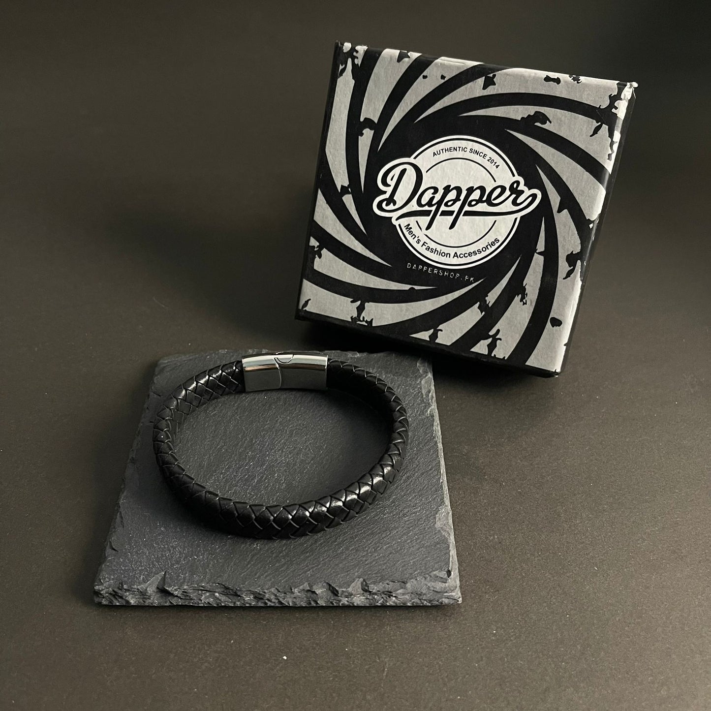 Premium Black Braided Leather Bracelet
