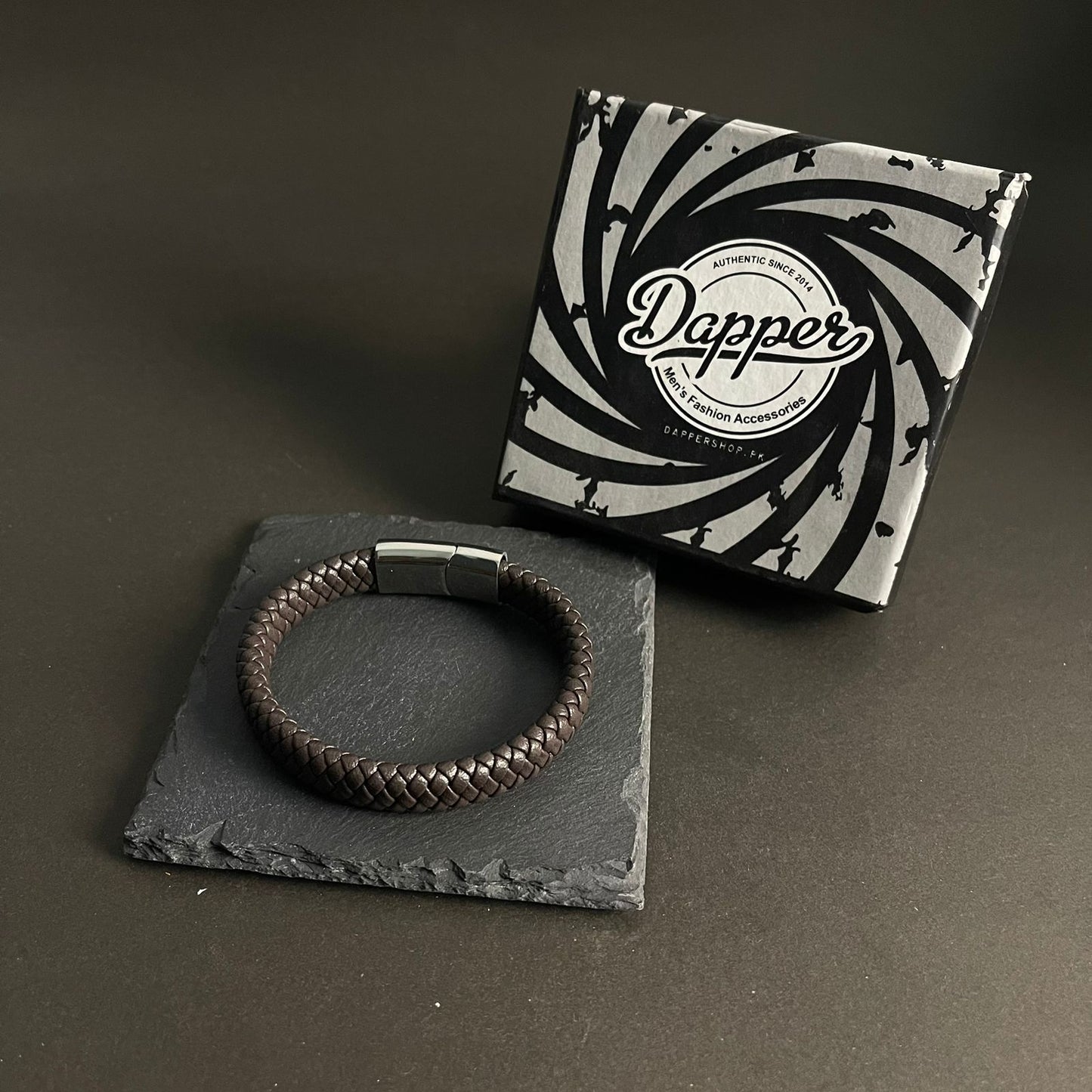 Premium Brown Braided Leather Bracelet