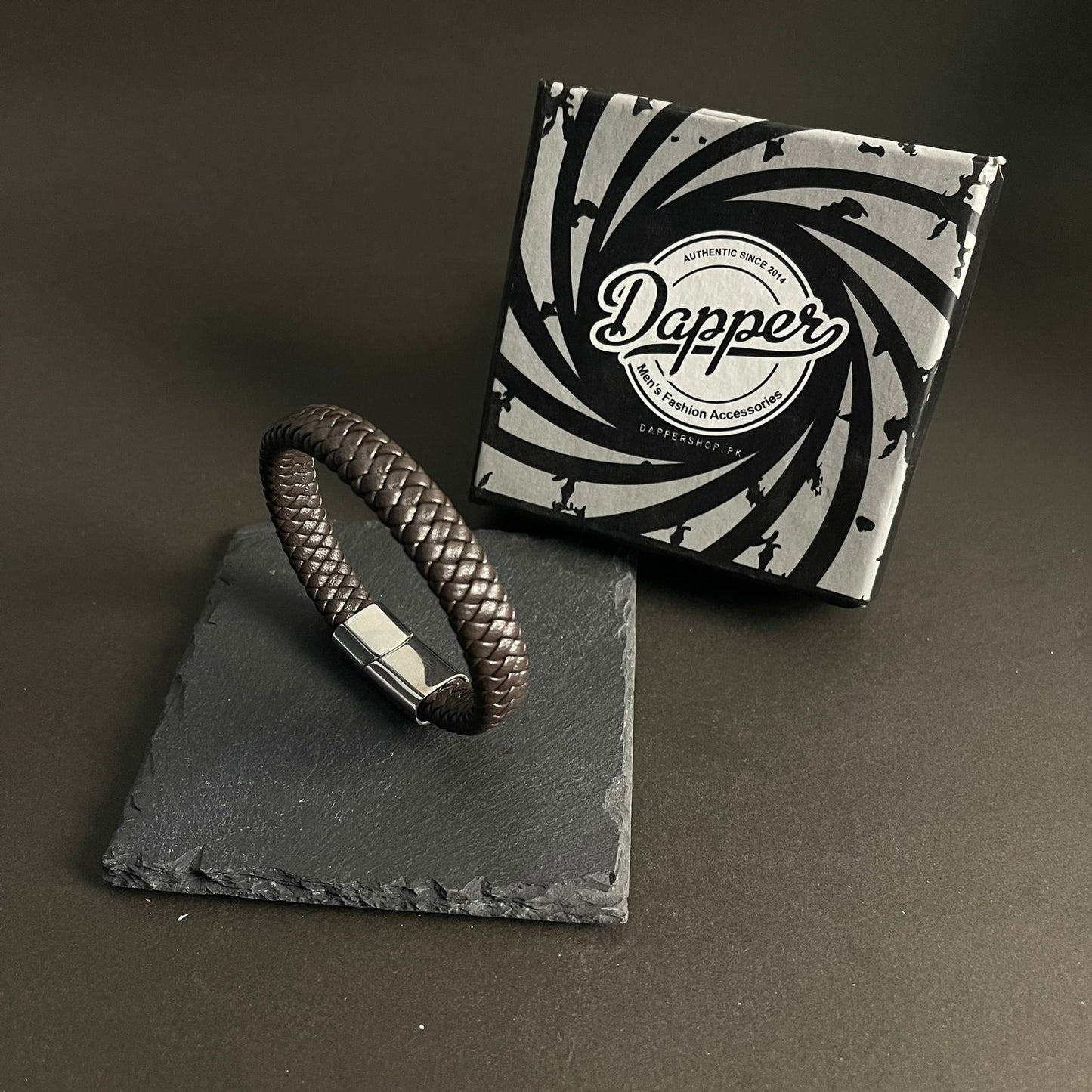 Premium Brown Braided Leather Bracelet