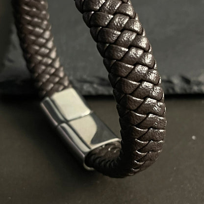 Premium Brown Braided Leather Bracelet