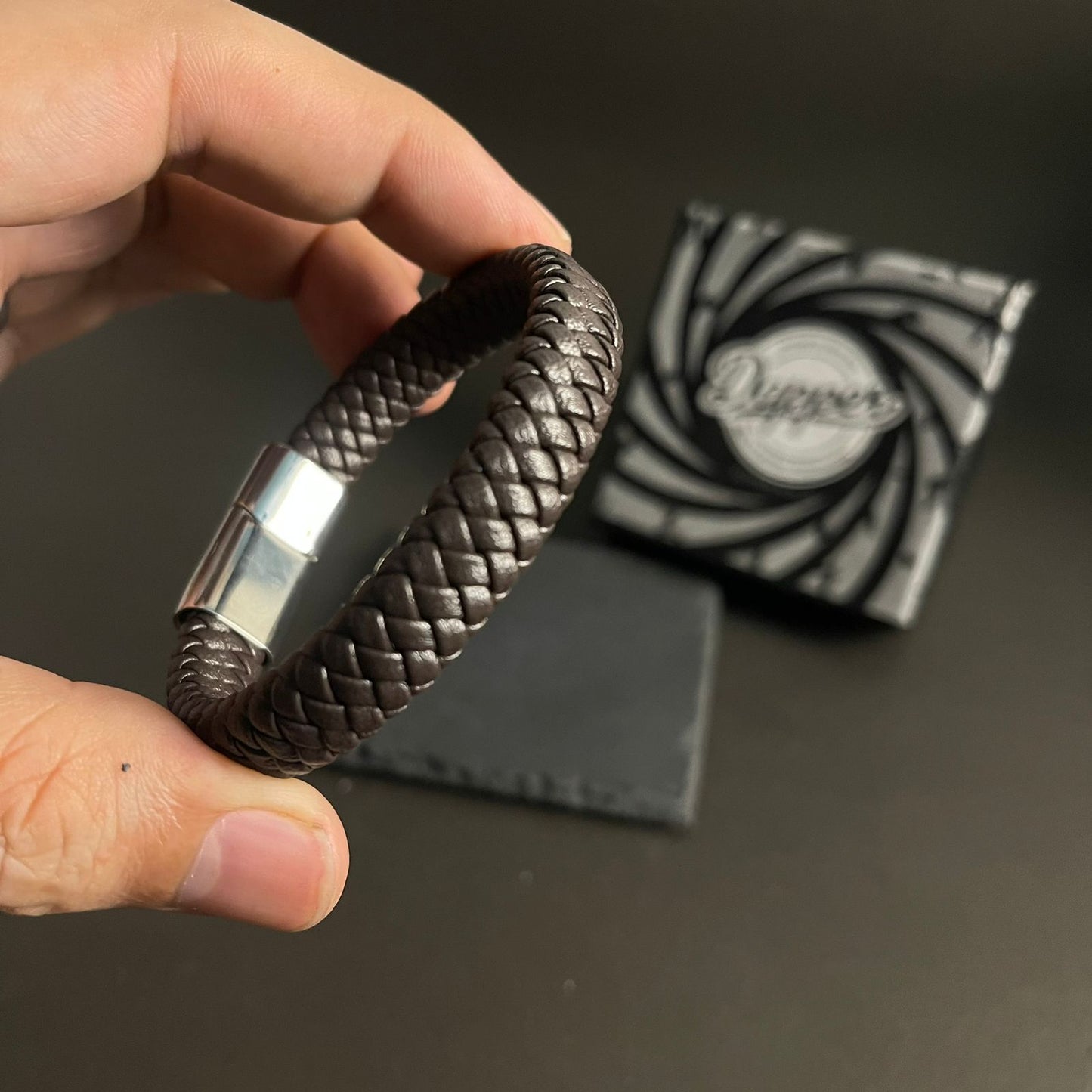 Premium Brown Braided Leather Bracelet