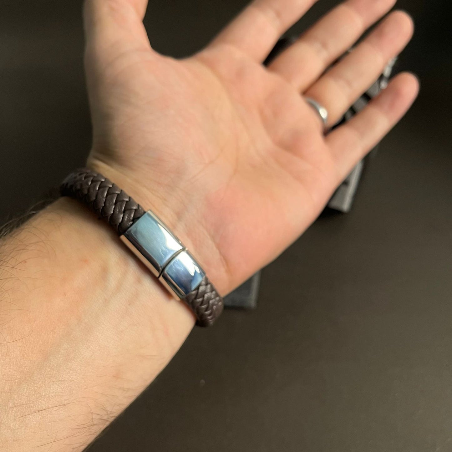 Premium Brown Braided Leather Bracelet