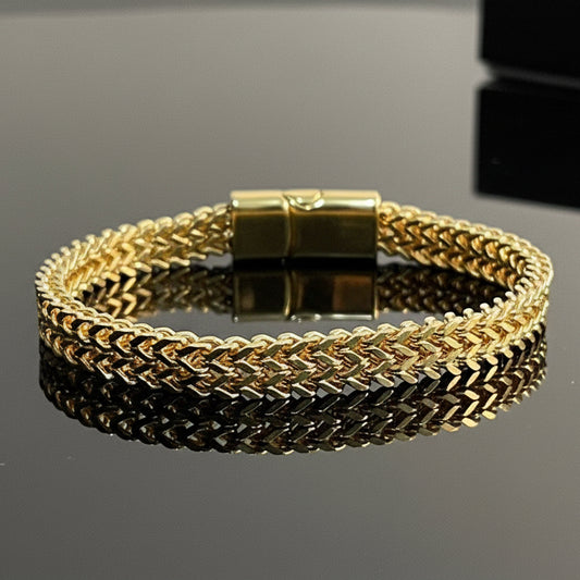 8mm Golden Foxtail Chain Bracelet for Men