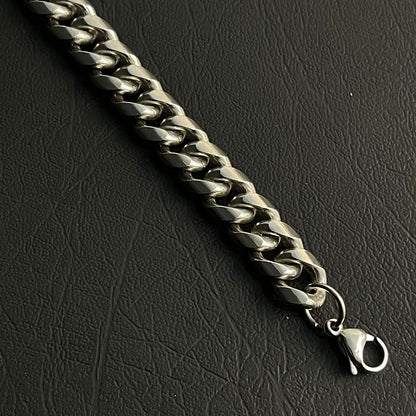 12mm Premium Stainless Steel Cuban Link Chain Bracelet For Men
