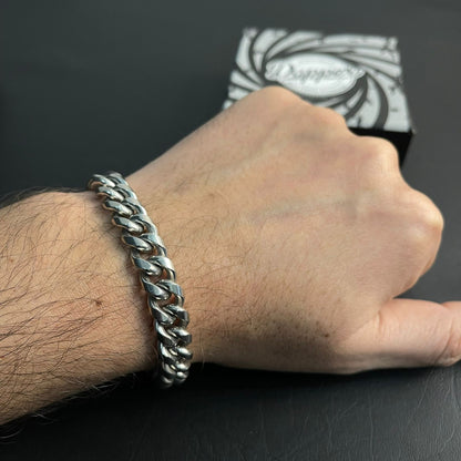 12mm Premium Stainless Steel Cuban Link Chain Bracelet For Men