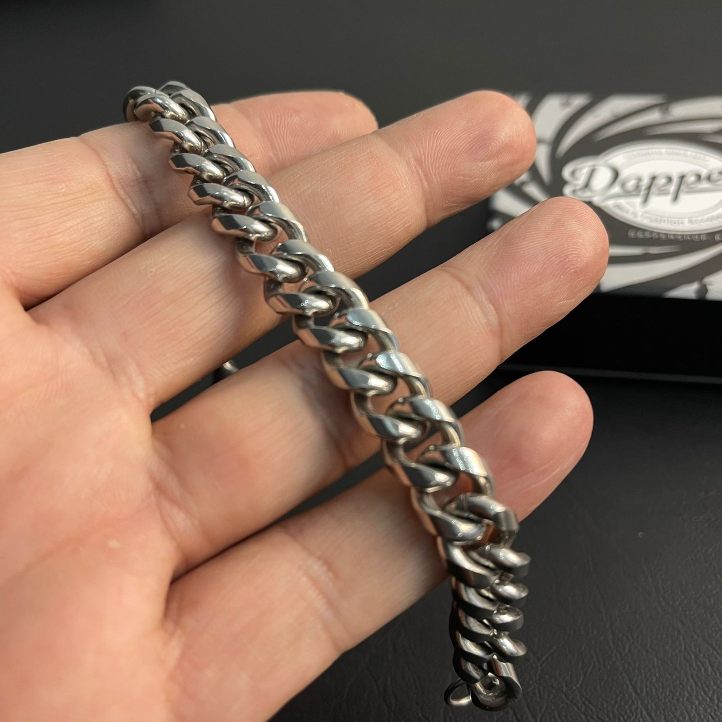 12mm Premium Stainless Steel Cuban Link Chain Bracelet For Men