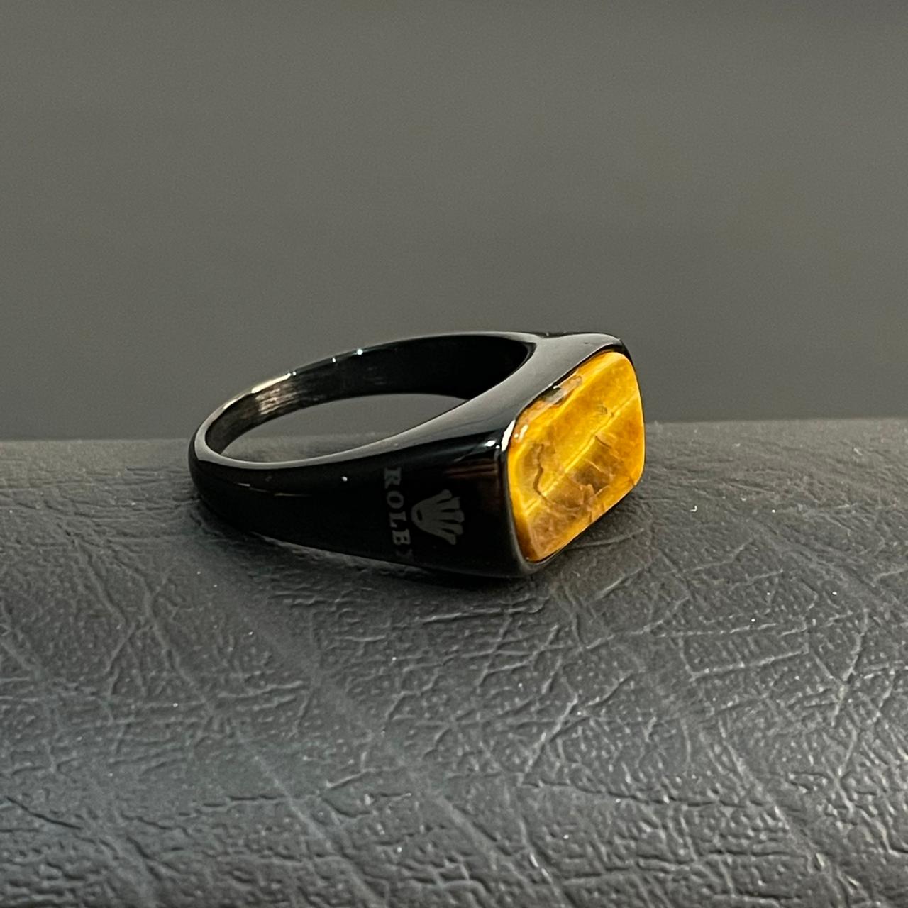 Tiger Eye Black Ring For Men