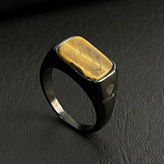 Tiger Eye Black Ring For Men