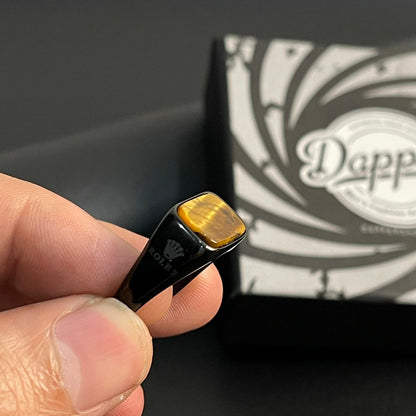 Tiger Eye Black Ring For Men