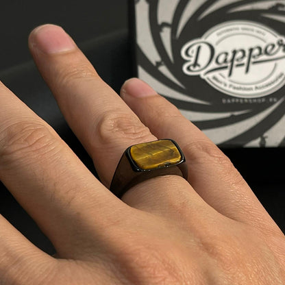 Tiger Eye Black Ring For Men
