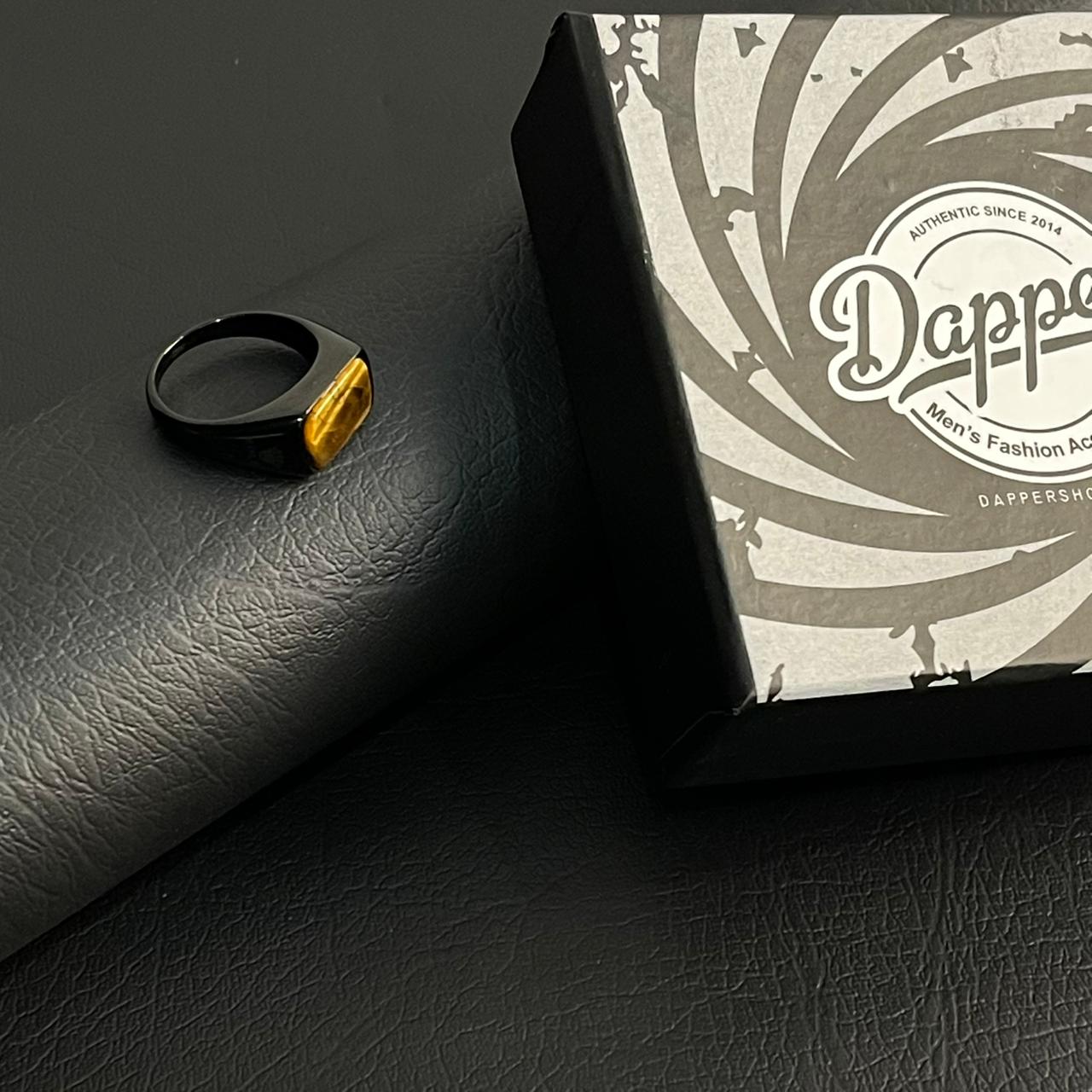 Tiger Eye Black Ring For Men