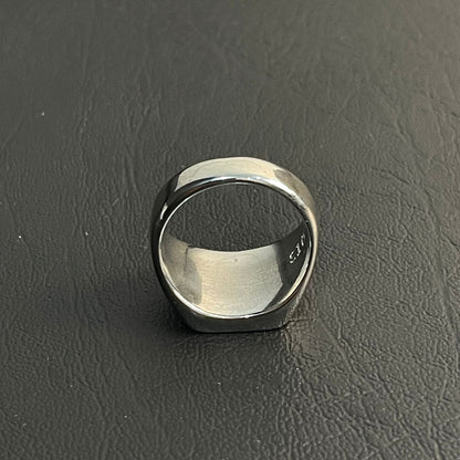 Men's Stainless Steel Gold Bar Signet Ring