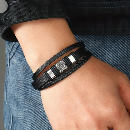 Black Braided Crown Bracelet For Men