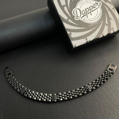 Premium Crown Jubilee Bracelet for Men (Black)