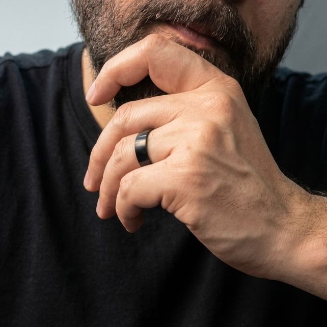 Matt Black Titanium Ring