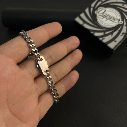 Premium Silver Cuban Link Chain Bracelet For Men