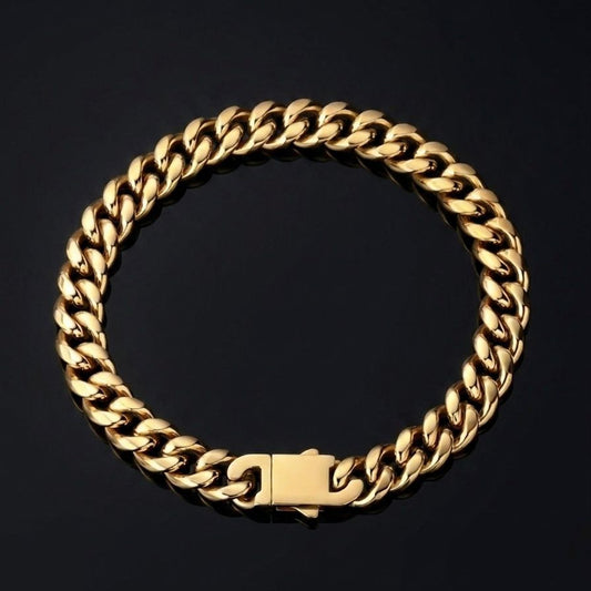 Premium Golden Cuban Link Chain Bracelet For Men