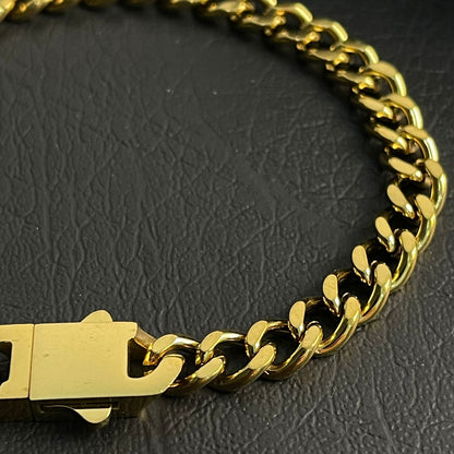 Premium Golden Cuban Link Chain Bracelet For Men