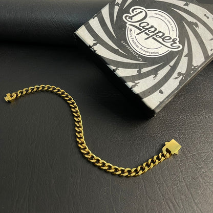 Premium Golden Cuban Link Chain Bracelet For Men