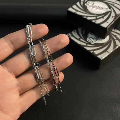 Minimal Chain Bracelets For Men (Pack of 2)