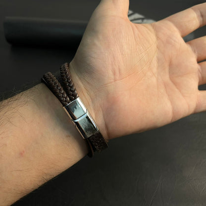 Tree Of Life Brown Braided Bracelet For Men