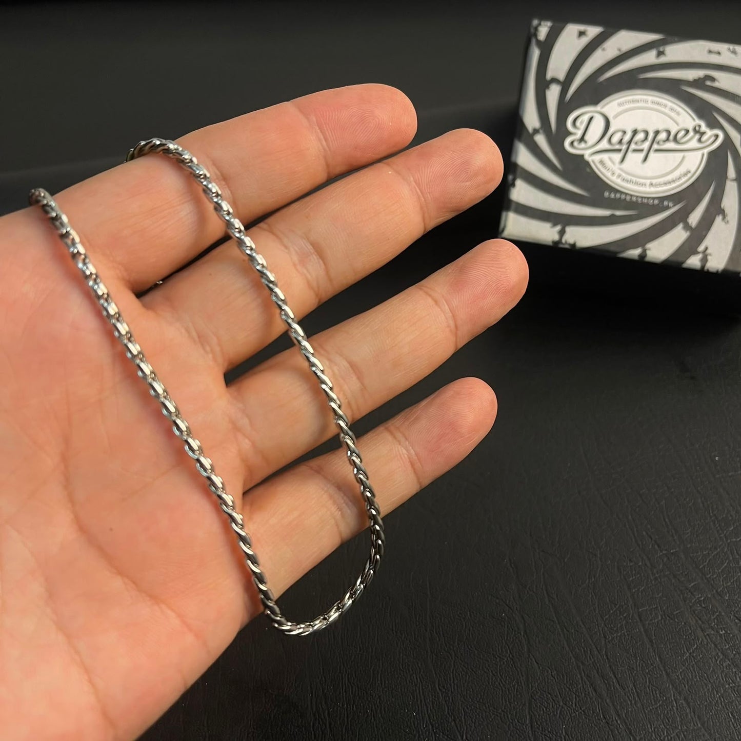 Premium Silver Rope Neck Chain For Men